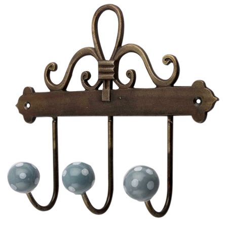 Grey White Dot Ceramic Iron Hooks